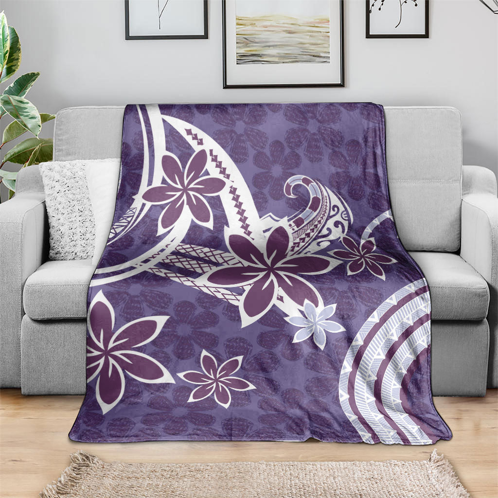 Hawaii Pupuala Plumeria Purple Blanket Polynesian Pattern LT01 - Polynesian Pride