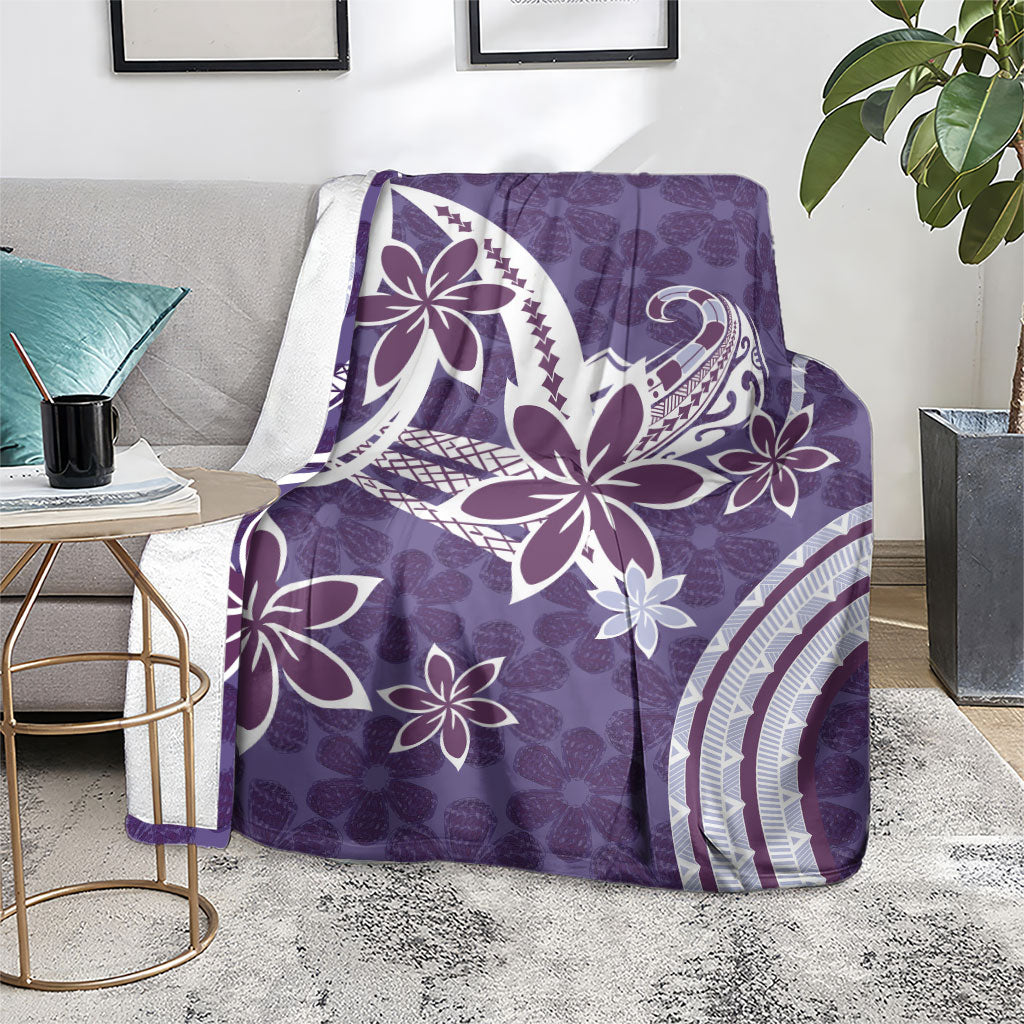 Hawaii Pupuala Plumeria Purple Blanket Polynesian Pattern LT01 - Polynesian Pride
