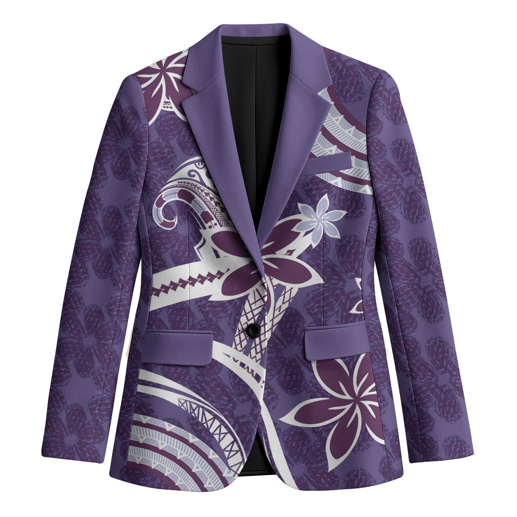 Hawaii Pupuala Plumeria Purple Blazer Polynesian Pattern LT01 Unisex Purple - Polynesian Pride