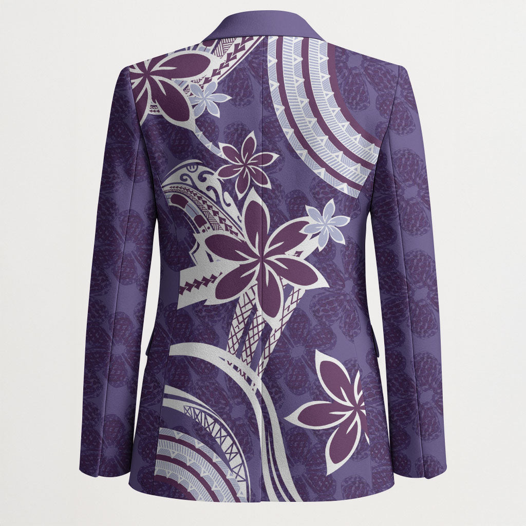 Hawaii Pupuala Plumeria Purple Blazer Polynesian Pattern LT01 - Polynesian Pride