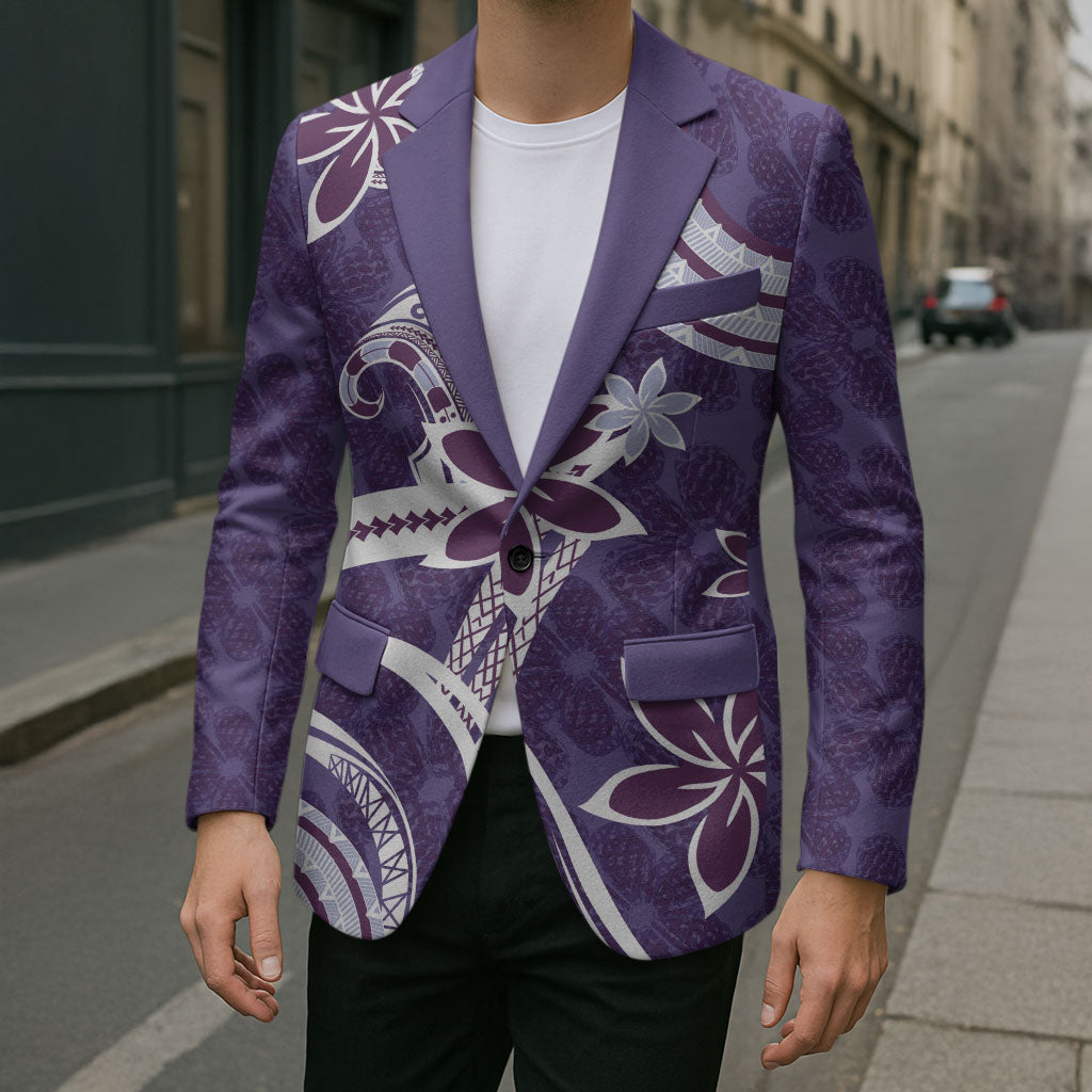 Hawaii Pupuala Plumeria Purple Blazer Polynesian Pattern LT01 - Polynesian Pride