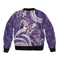 Hawaii Pupuala Plumeria Purple Bomber Jacket Polynesian Pattern LT01 - Polynesian Pride