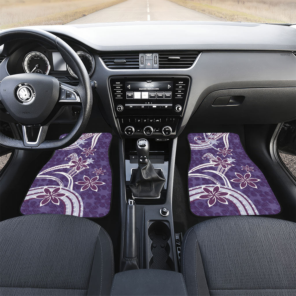Hawaii Pupuala Plumeria Purple Car Mats Polynesian Pattern LT01 Set 2pcs - Front Purple - Polynesian Pride