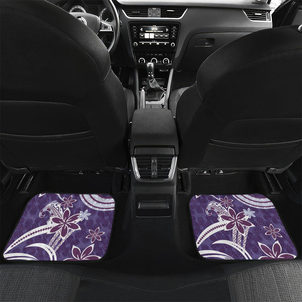 Hawaii Pupuala Plumeria Purple Car Mats Polynesian Pattern LT01 Set 2pcs - Back Purple - Polynesian Pride