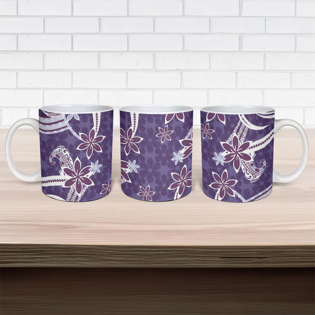 Hawaii Pupuala Plumeria Purple Ceramic Mug Polynesian Pattern LT01 - Polynesian Pride