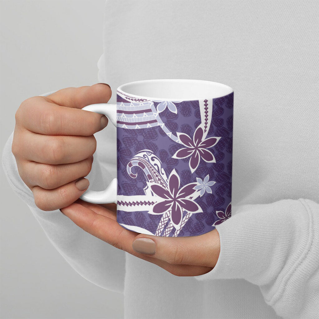 Hawaii Pupuala Plumeria Purple Ceramic Mug Polynesian Pattern LT01 - Polynesian Pride