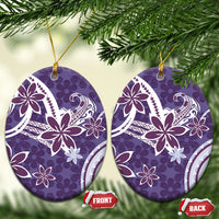 Hawaii Pupuala Plumeria Purple Ceramic Ornament Polynesian Pattern LT01 Oval Purple - Polynesian Pride