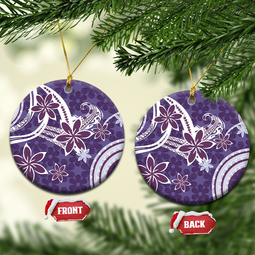 Hawaii Pupuala Plumeria Purple Ceramic Ornament Polynesian Pattern LT01 Circle Purple - Polynesian Pride