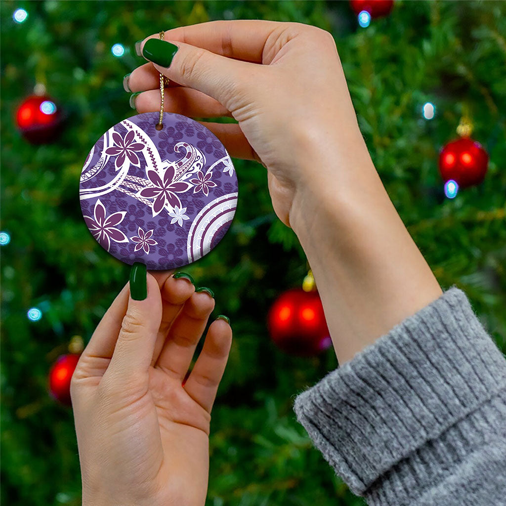 Hawaii Pupuala Plumeria Purple Ceramic Ornament Polynesian Pattern LT01 - Polynesian Pride