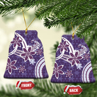 Hawaii Pupuala Plumeria Purple Ceramic Ornament Polynesian Pattern LT01 Bell Flake Purple - Polynesian Pride
