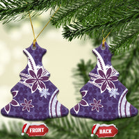 Hawaii Pupuala Plumeria Purple Ceramic Ornament Polynesian Pattern LT01 Christmas Tree Purple - Polynesian Pride