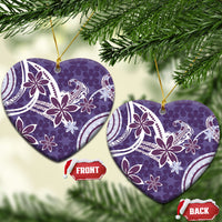 Hawaii Pupuala Plumeria Purple Ceramic Ornament Polynesian Pattern LT01 Heart Purple - Polynesian Pride