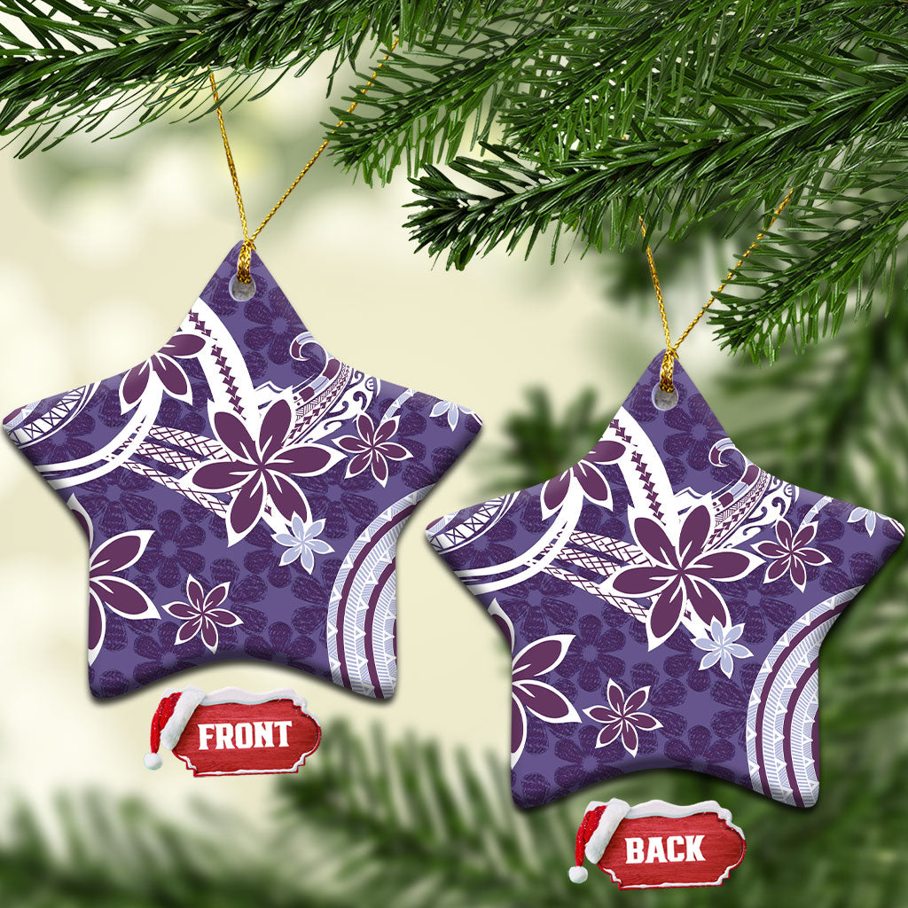 Hawaii Pupuala Plumeria Purple Ceramic Ornament Polynesian Pattern LT01 Star Purple - Polynesian Pride