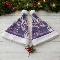 Hawaii Pupuala Plumeria Purple Christmas Santa Hat Polynesian Pattern LT01 - Polynesian Pride