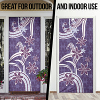 Hawaii Pupuala Plumeria Purple Door Cover Polynesian Pattern LT01 - Polynesian Pride