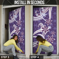 Hawaii Pupuala Plumeria Purple Door Cover Polynesian Pattern LT01 - Polynesian Pride