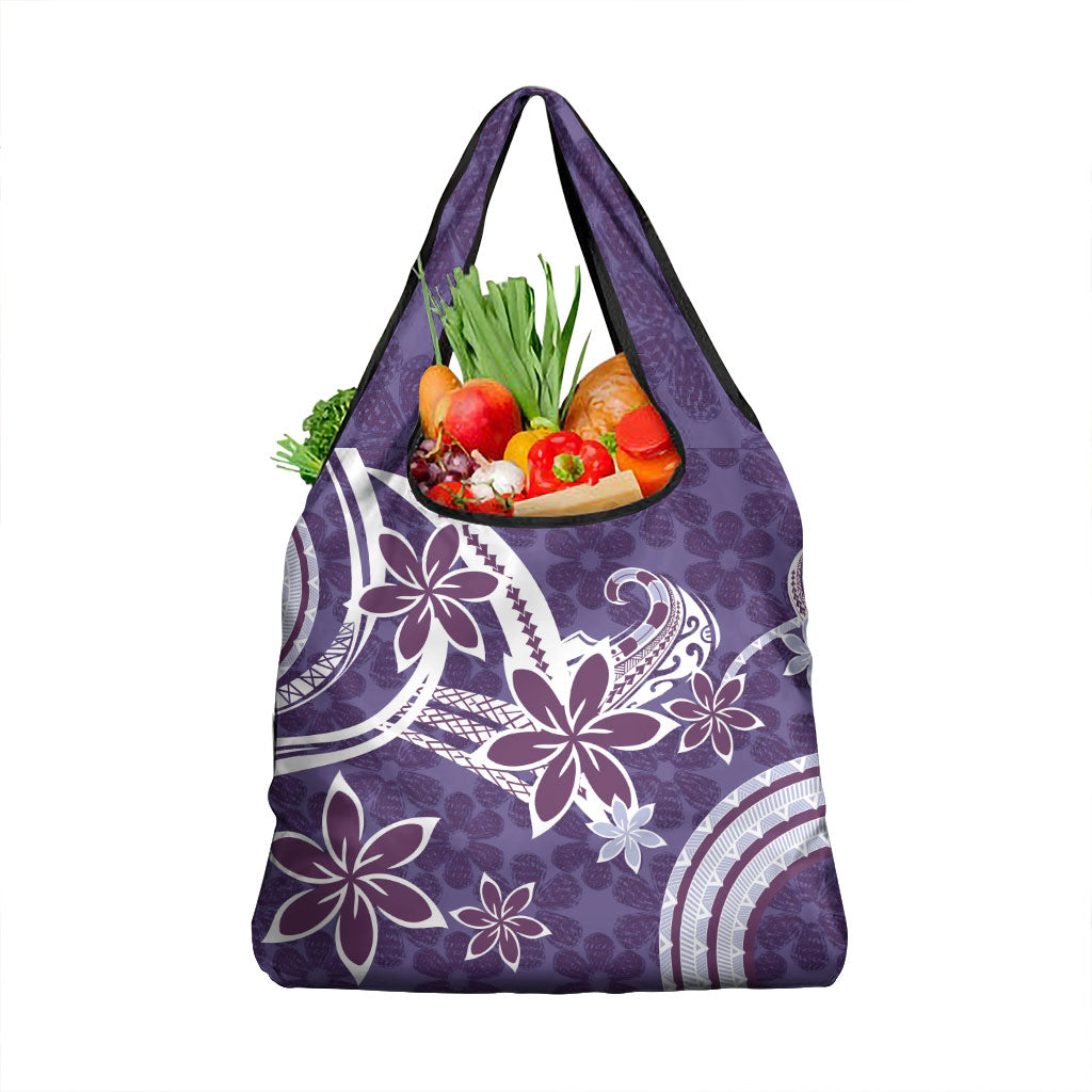 Hawaii Pupuala Plumeria Purple Grocery Bag Polynesian Pattern LT01 1-pack One Size Purple - Polynesian Pride