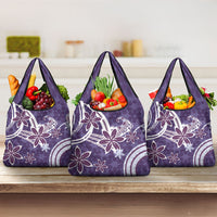Hawaii Pupuala Plumeria Purple Grocery Bag Polynesian Pattern LT01 3-pack One Size Purple - Polynesian Pride