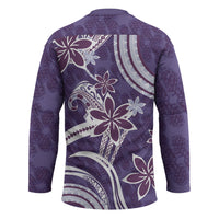 Hawaii Pupuala Plumeria Purple Hockey Jersey Polynesian Pattern LT01 - Polynesian Pride