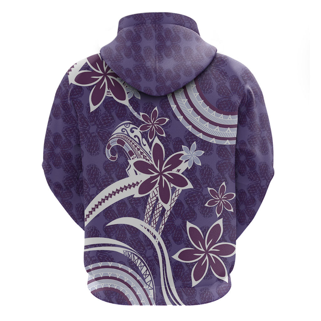 Hawaii Pupuala Plumeria Purple Hoodie Polynesian Pattern LT01 - Polynesian Pride