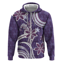 Hawaii Pupuala Plumeria Purple Hoodie Polynesian Pattern LT01 Zip Hoodie Purple - Polynesian Pride