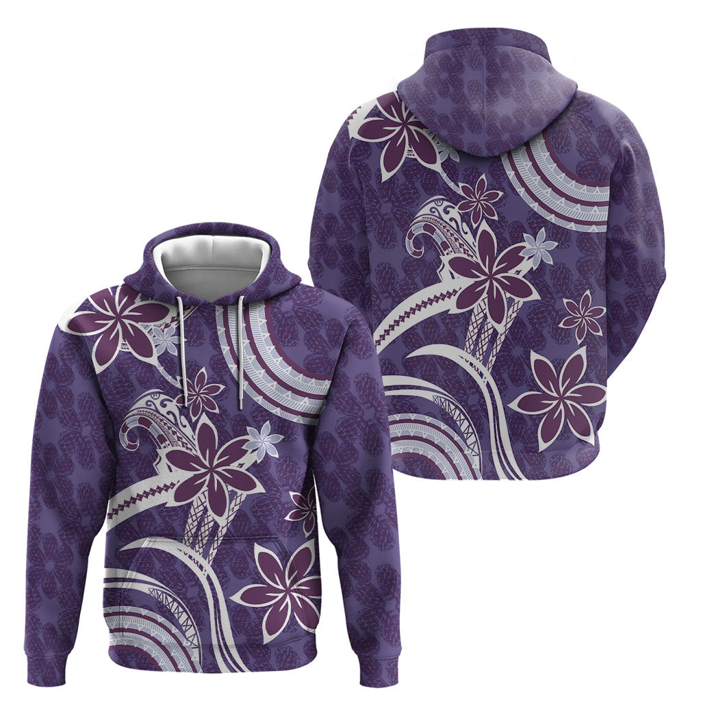 Hawaii Pupuala Plumeria Purple Hoodie Polynesian Pattern LT01 - Polynesian Pride