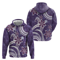 Hawaii Pupuala Plumeria Purple Hoodie Polynesian Pattern LT01 - Polynesian Pride