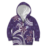 Hawaii Pupuala Plumeria Purple Kid Hoodie Polynesian Pattern LT01 Zip Hoodie Purple - Polynesian Pride