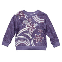 Hawaii Pupuala Plumeria Purple Kid Ugly Christmas Sweater Polynesian Pattern LT01 Kid Purple - Polynesian Pride
