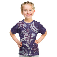 Hawaii Pupuala Plumeria Purple Kid T Shirt Polynesian Pattern LT01 Purple - Polynesian Pride