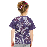 Hawaii Pupuala Plumeria Purple Kid T Shirt Polynesian Pattern LT01 - Polynesian Pride