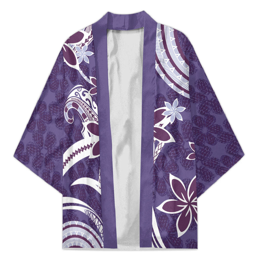 Hawaii Pupuala Plumeria Purple Kimono Polynesian Pattern LT01 Unisex Purple - Polynesian Pride