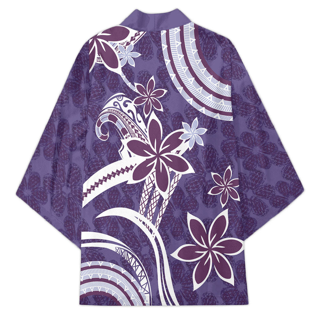 Hawaii Pupuala Plumeria Purple Kimono Polynesian Pattern LT01 - Polynesian Pride