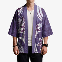 Hawaii Pupuala Plumeria Purple Kimono Polynesian Pattern LT01 - Polynesian Pride