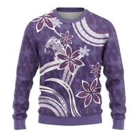 Hawaii Pupuala Plumeria Purple Ugly Christmas Sweater Polynesian Pattern LT01 - Polynesian Pride