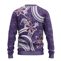 Hawaii Pupuala Plumeria Purple Ugly Christmas Sweater Polynesian Pattern LT01 - Polynesian Pride