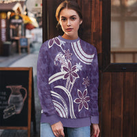 Hawaii Pupuala Plumeria Purple Ugly Christmas Sweater Polynesian Pattern LT01 - Polynesian Pride