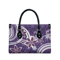 Hawaii Pupuala Plumeria Purple Leather Bag Polynesian Pattern LT01 - Polynesian Pride