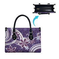 Hawaii Pupuala Plumeria Purple Leather Bag Polynesian Pattern LT01 - Polynesian Pride
