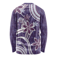 Hawaii Pupuala Plumeria Purple Long Sleeve Shirt Polynesian Pattern LT01 - Polynesian Pride