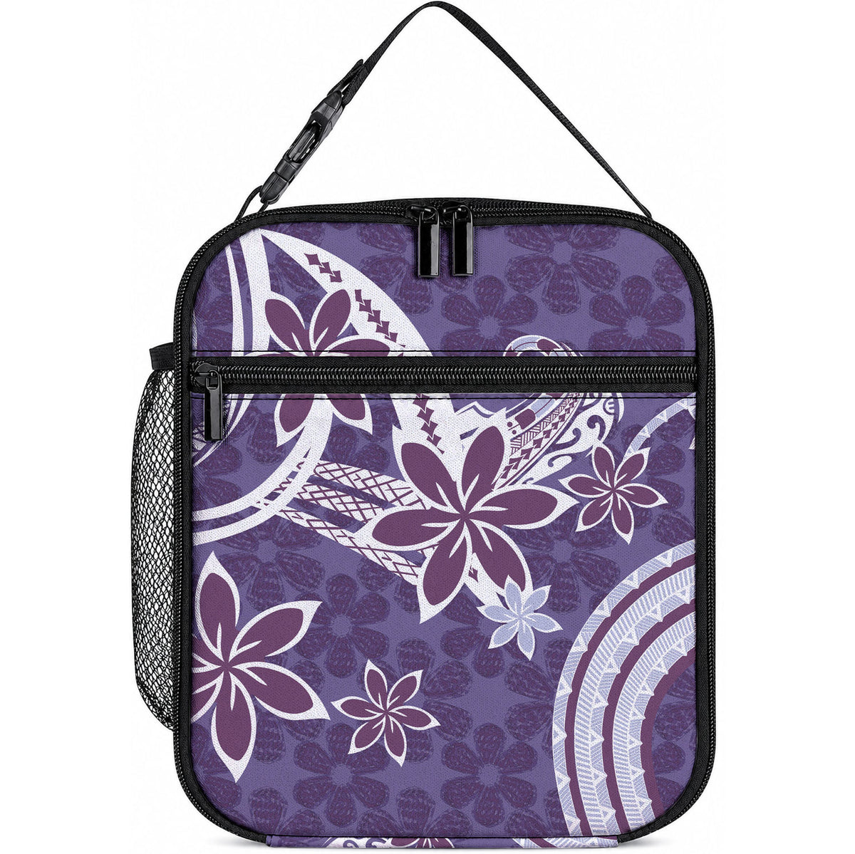 Hawaii Pupuala Plumeria Purple Lunch Bag Polynesian Pattern LT01 10.2 × 8.3 × 4.3 inch Purple - Polynesian Pride