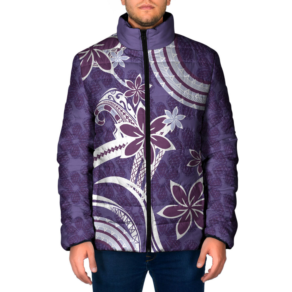 Hawaii Pupuala Plumeria Purple Padded Jacket Polynesian Pattern LT01 Men Purple - Polynesian Pride