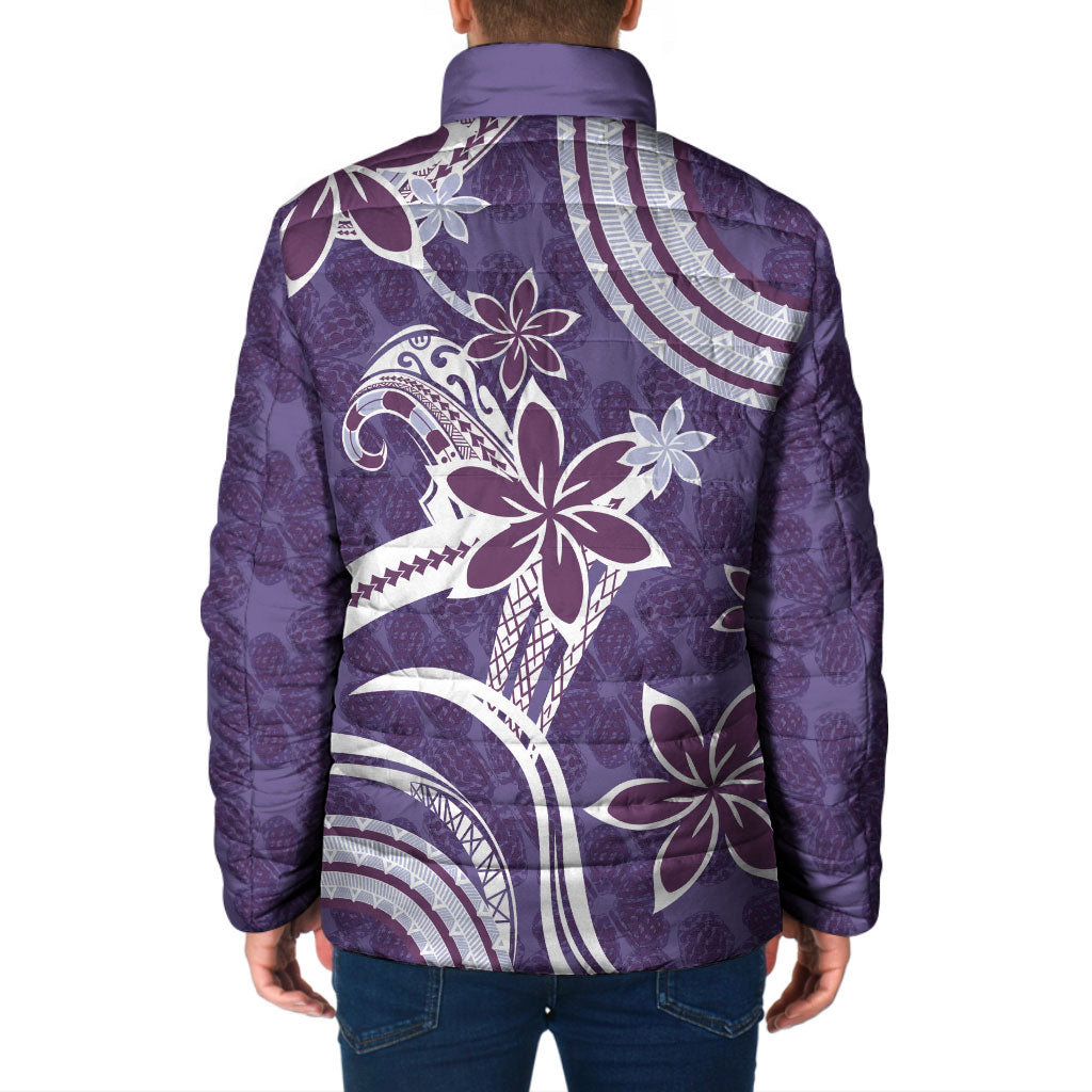 Hawaii Pupuala Plumeria Purple Padded Jacket Polynesian Pattern LT01 - Polynesian Pride