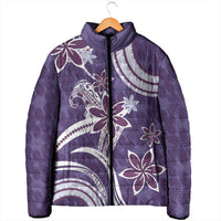 Hawaii Pupuala Plumeria Purple Padded Jacket Polynesian Pattern LT01 - Polynesian Pride