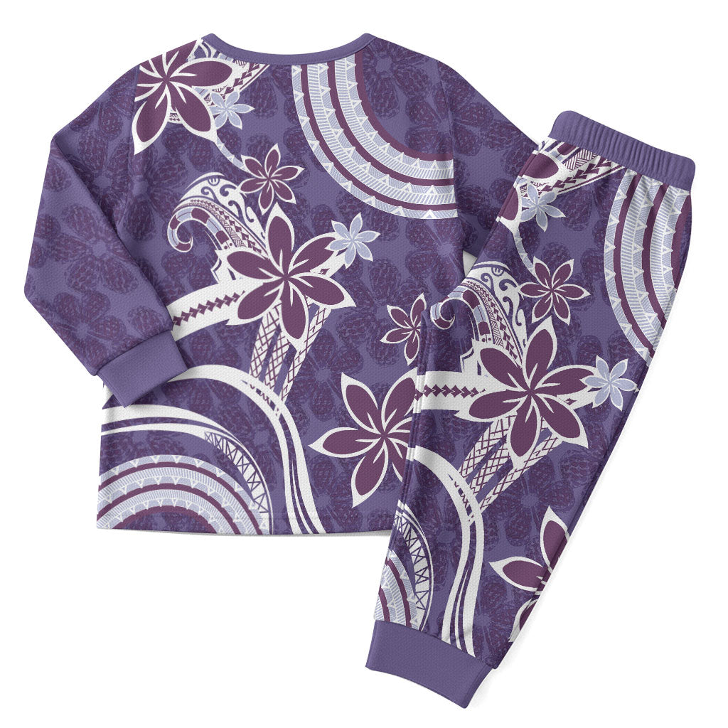 Hawaii Pupuala Plumeria Purple Christmas Pajama Set Polynesian Pattern LT01 - Polynesian Pride