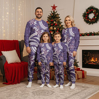 Hawaii Pupuala Plumeria Purple Christmas Pajama Set Polynesian Pattern LT01 - Polynesian Pride
