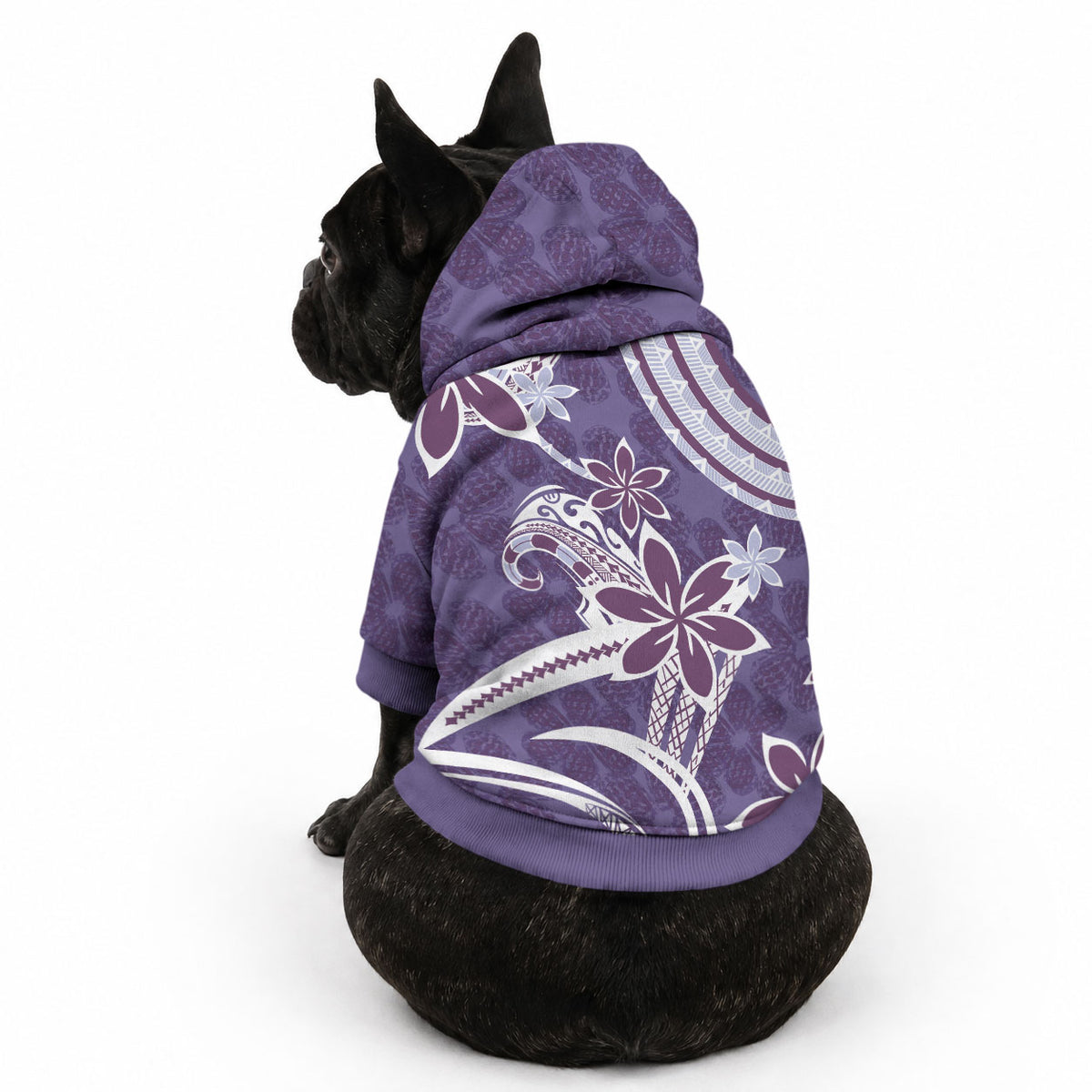 Hawaii Pupuala Plumeria Purple Pet Hoodie Polynesian Pattern LT01 - Polynesian Pride