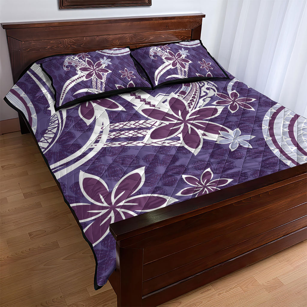Hawaii Pupuala Plumeria Purple Quilt Bed Set Polynesian Pattern LT01 - Polynesian Pride