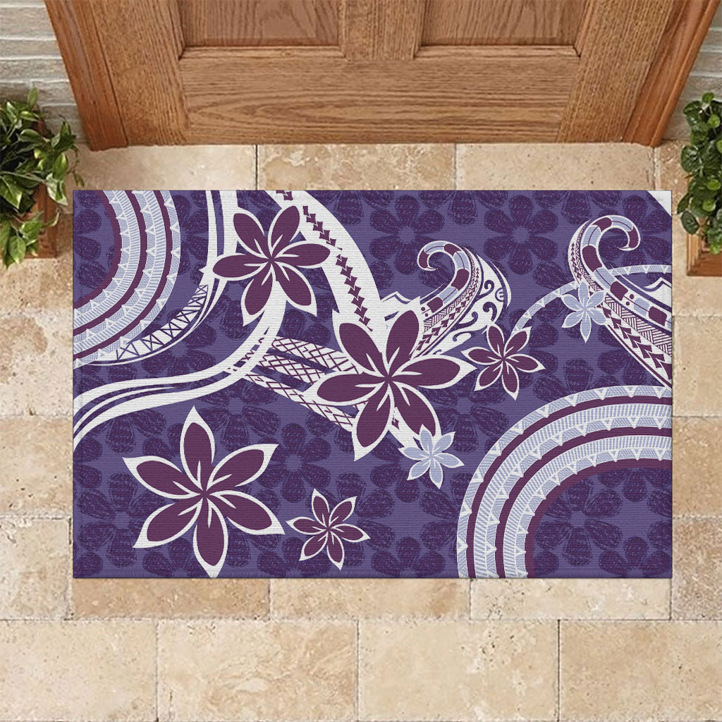 Hawaii Pupuala Plumeria Purple Rubber Doormat Polynesian Pattern LT01 Purple - Polynesian Pride