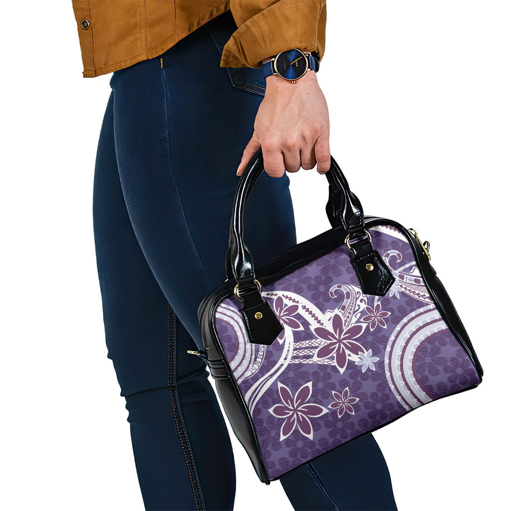 Hawaii Pupuala Plumeria Purple Shoulder Handbag Polynesian Pattern LT01 - Polynesian Pride